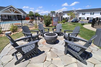 Outdoor fire pit with seating